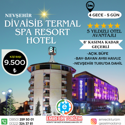 ADANA - NEVŞEHİR KOZAKLI DİVAİBİS TERMAL OTEL 5* YILDIZLI TERMAL KAPLICA resmi