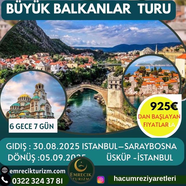30 AĞUSTOS 2025  BÜYÜK   BALKAN TURU- THY ile ( SJJ- SKP ) resmi